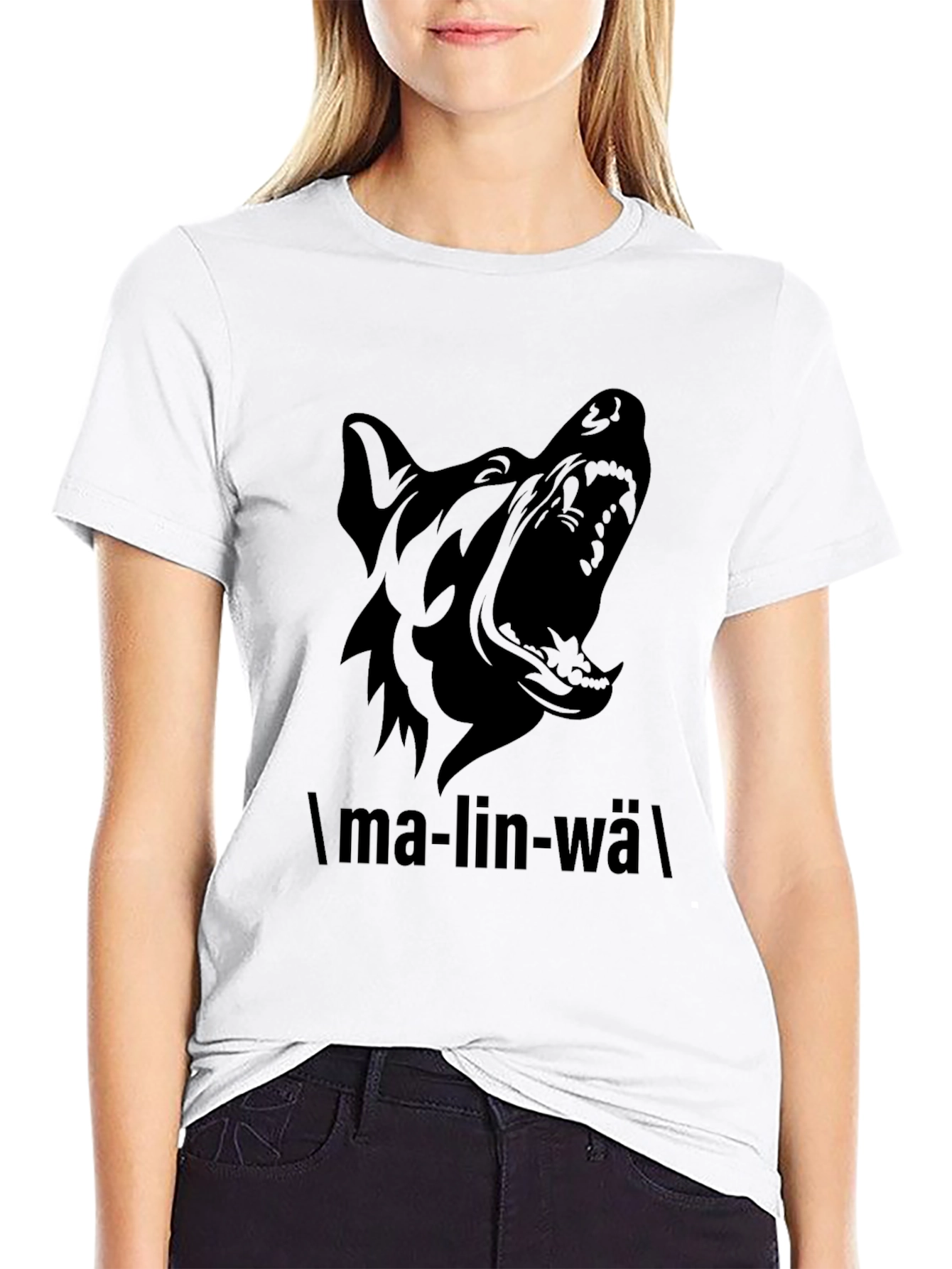 Black Wolf Graphic Tee - Malinois Breed