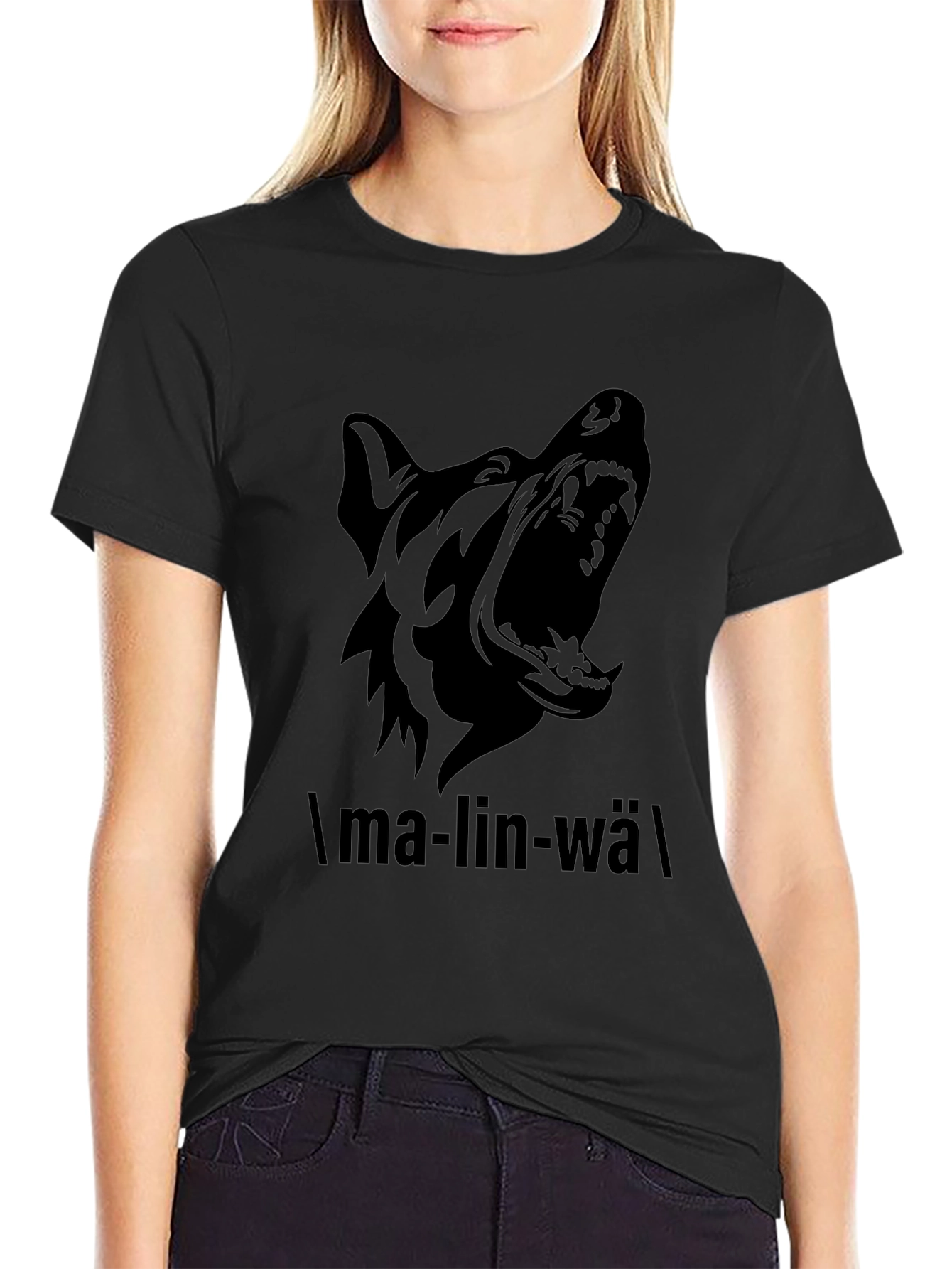 Black Wolf Graphic Tee - Malinois Breed