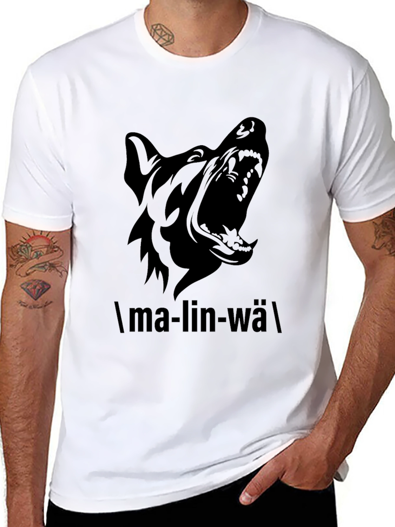 Black Wolf Graphic Tee - Malinois Breed
