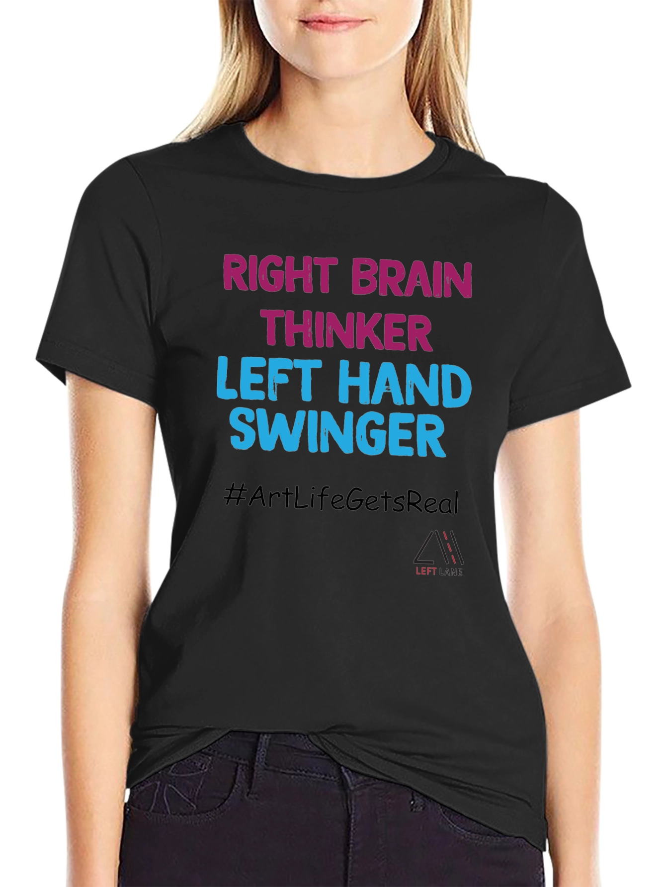 Right Brain Thinker Tee - Left Hand Swinger Design