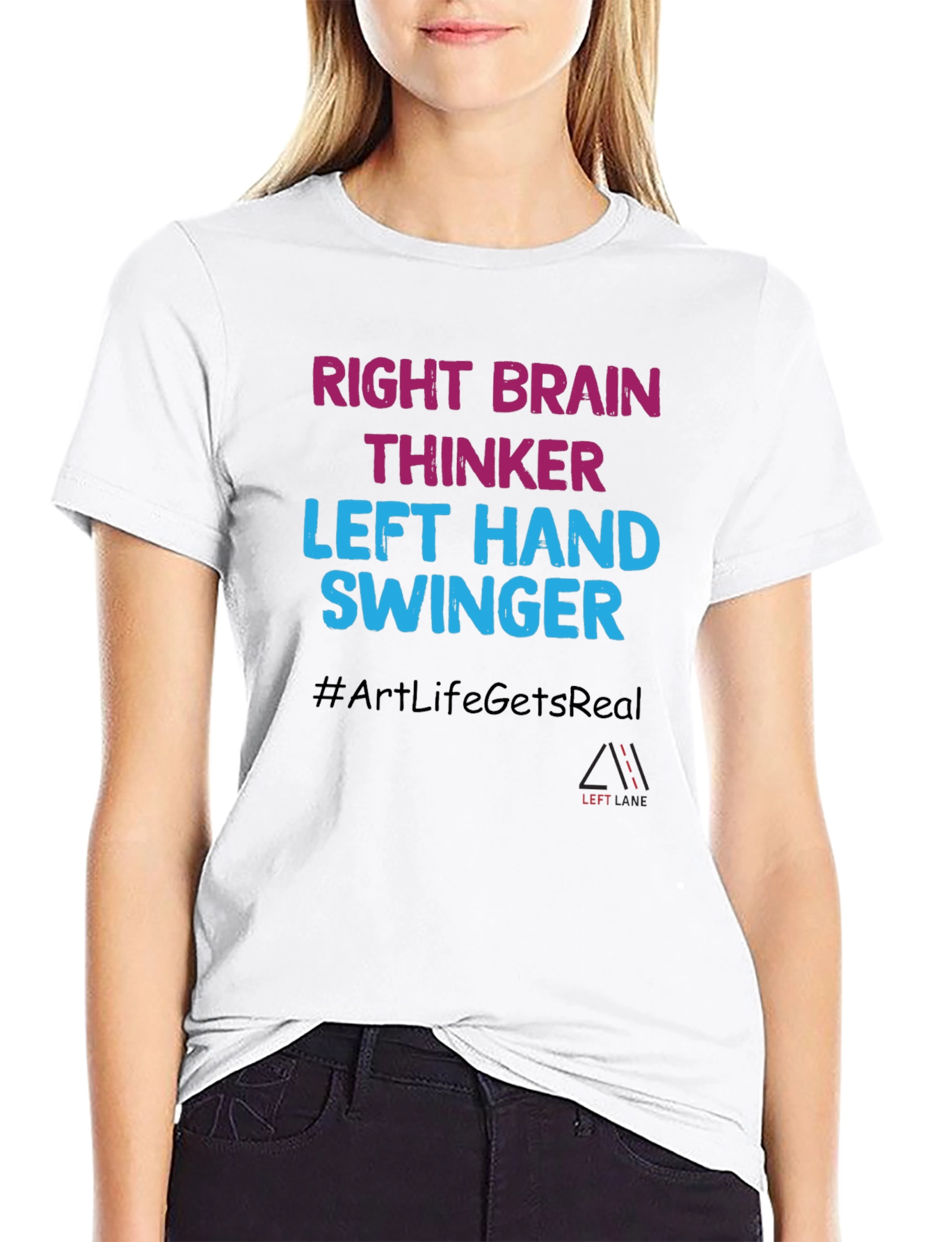 Right Brain Thinker Tee - Left Hand Swinger Design