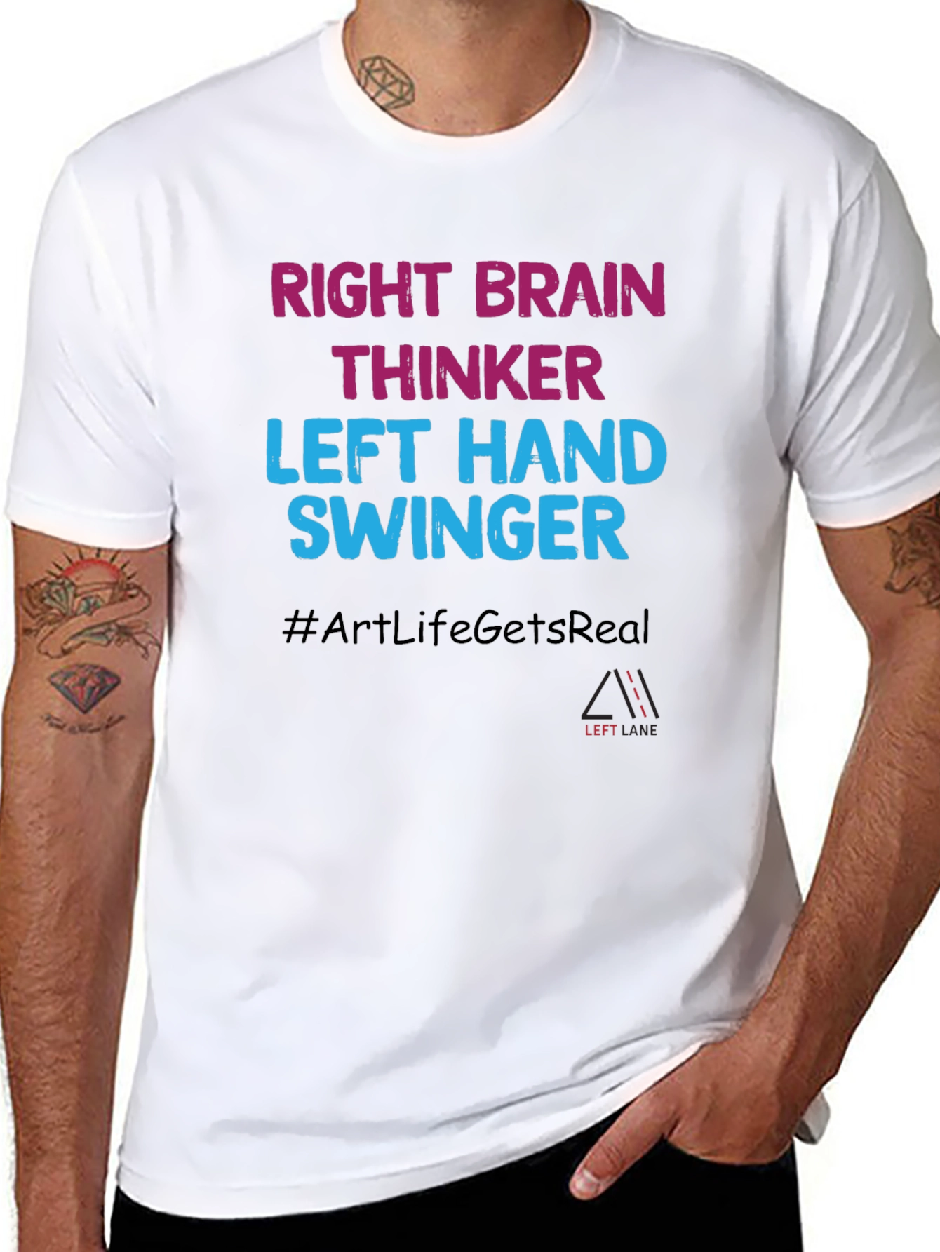Right Brain Thinker Tee - Left Hand Swinger Design