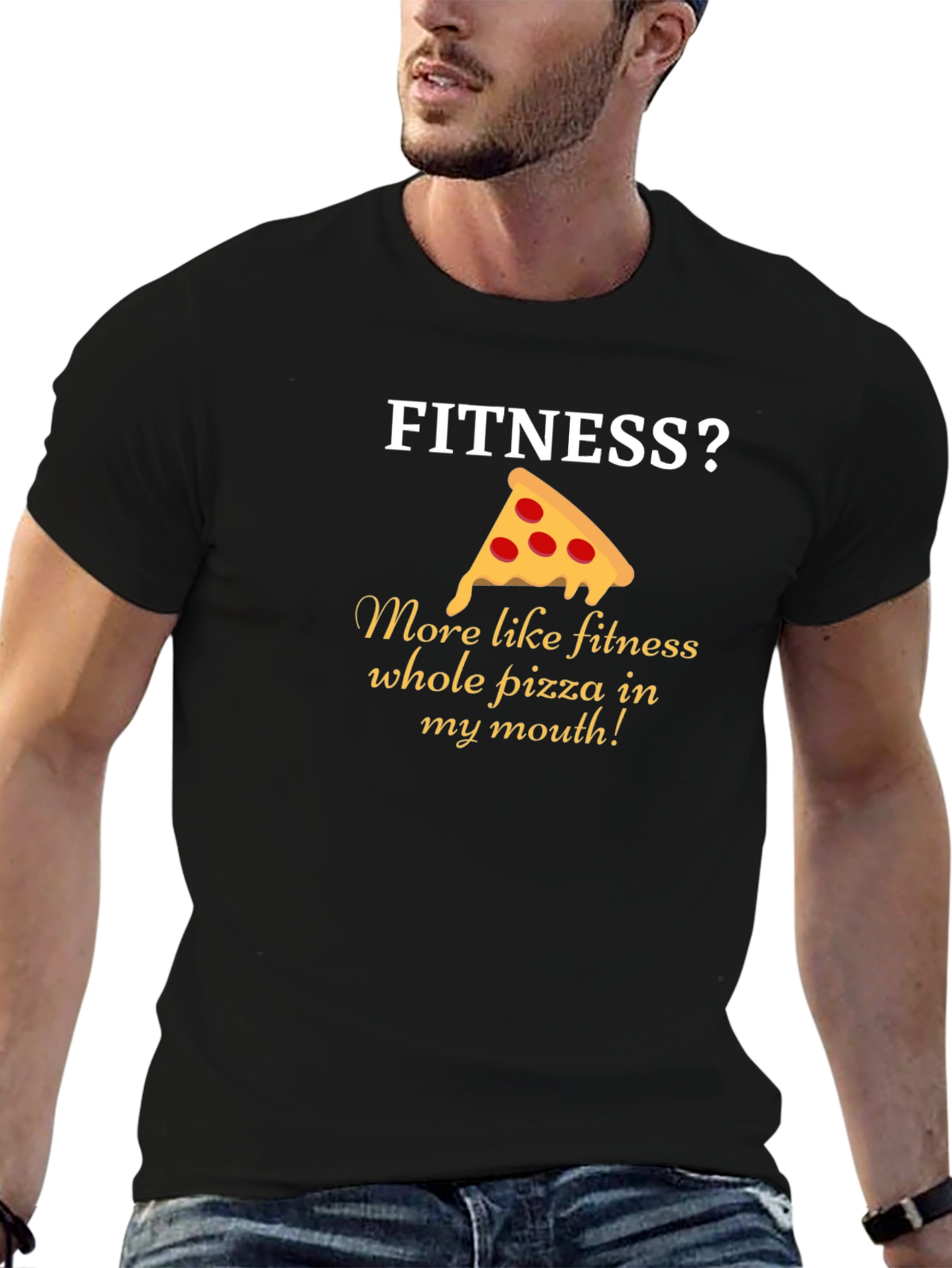 Pizza Fitness T-Shirt Funny Gym Tee