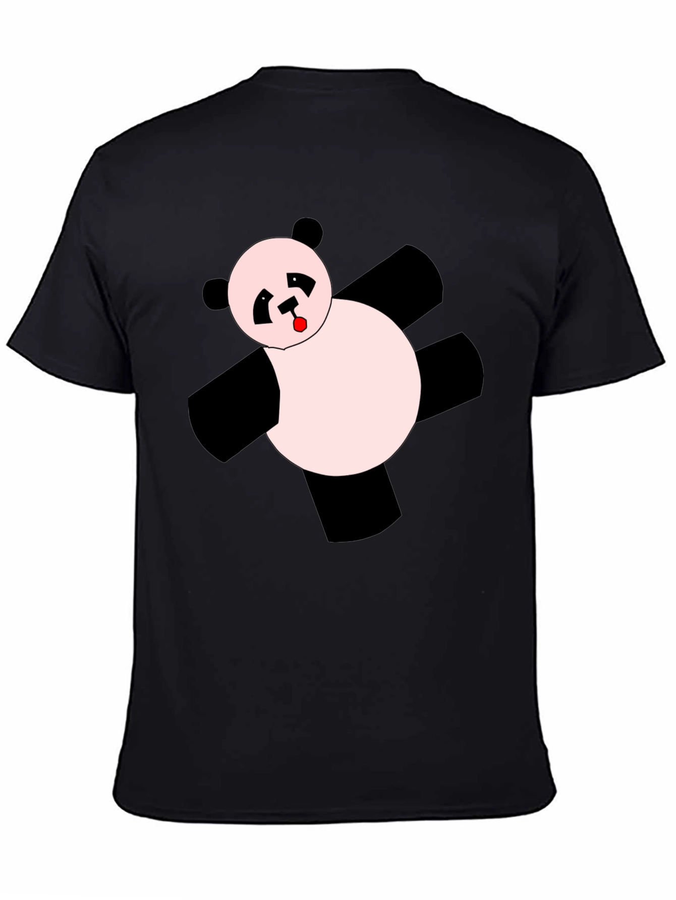 Funny Panda Graphic T-Shirt - Black Crew Neck Tee