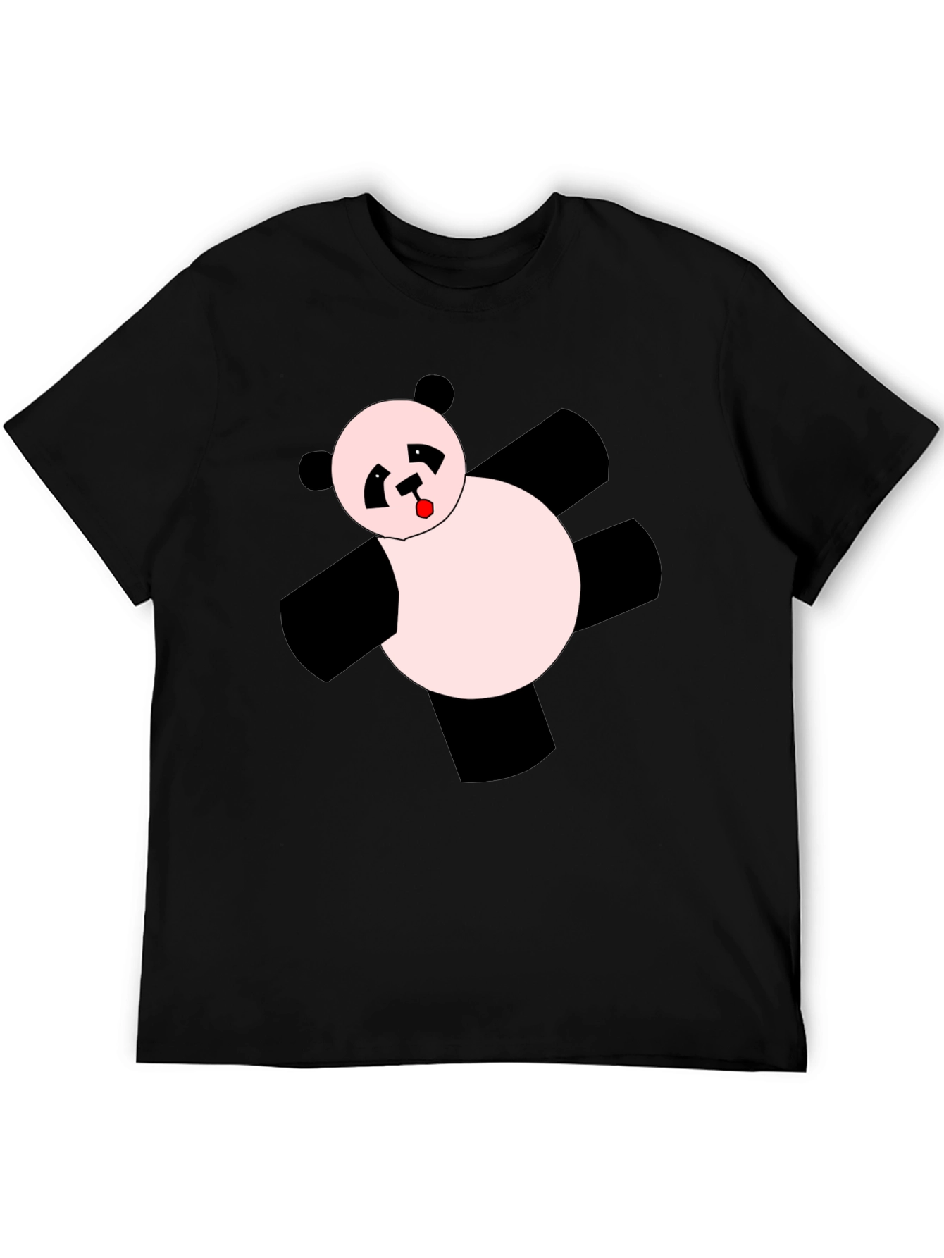 Funny Panda Graphic T-Shirt - Black Crew Neck Tee