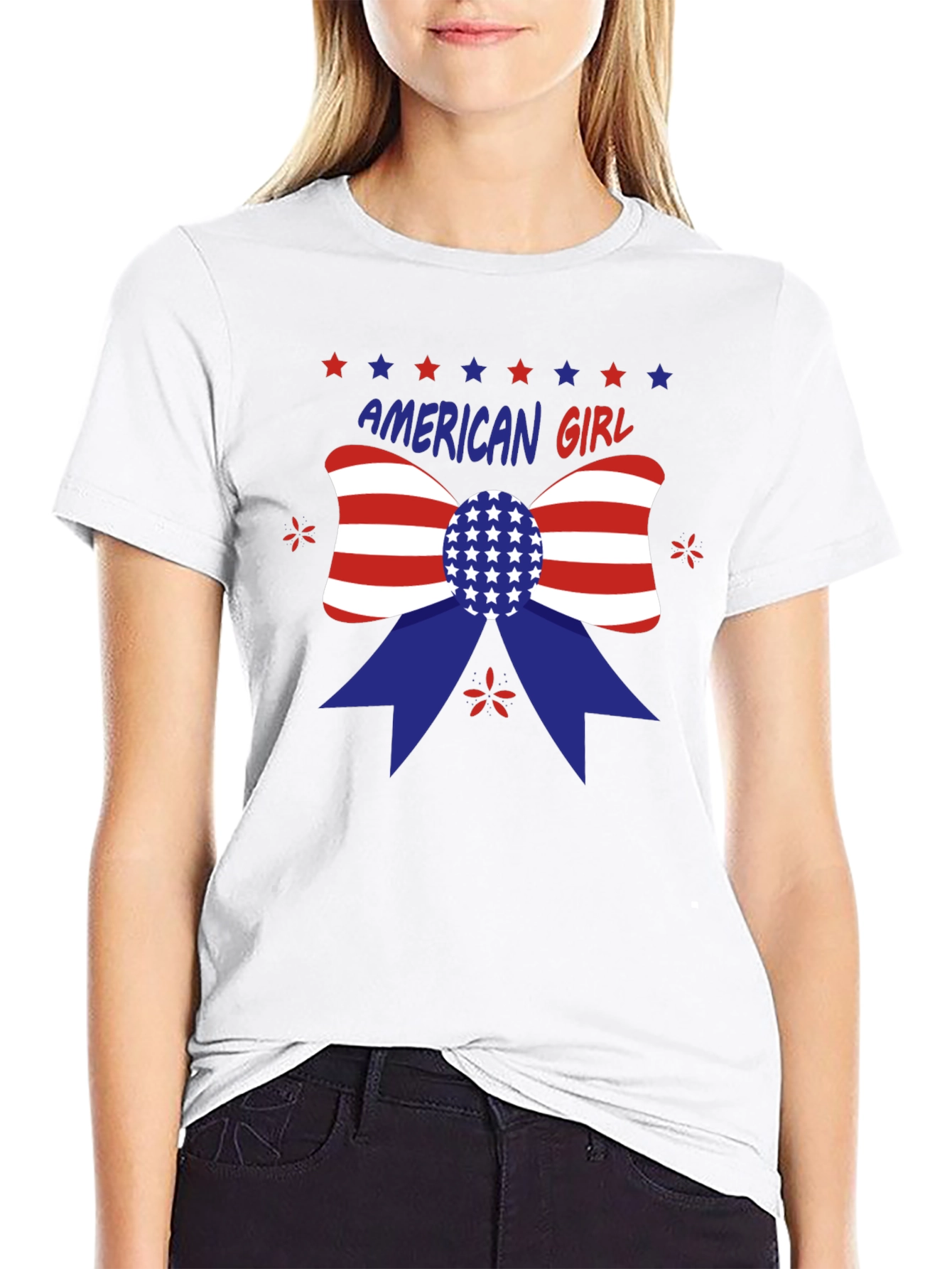 American Girl Patriotic Bow T-Shirt
