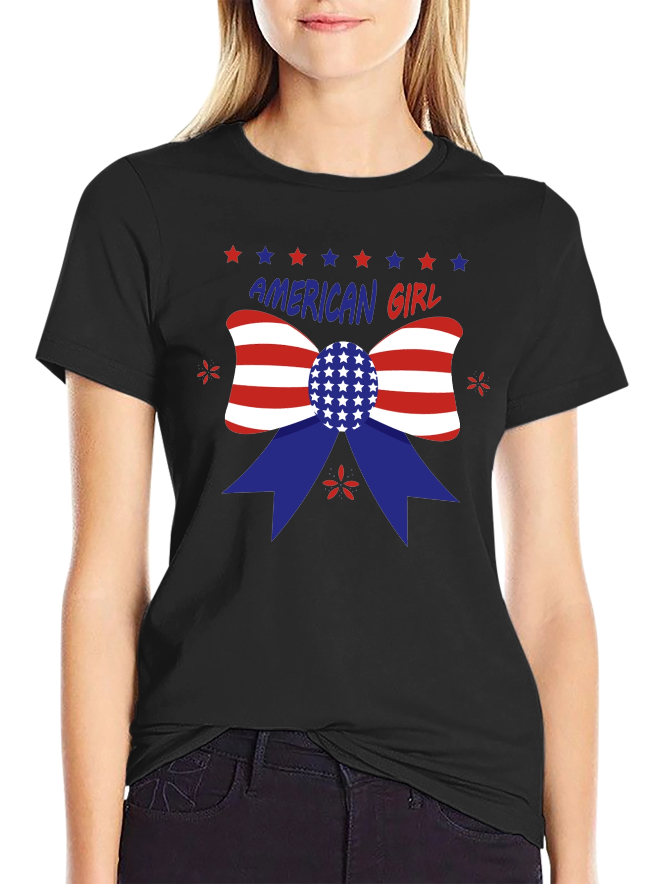 American Girl Patriotic Bow T-Shirt