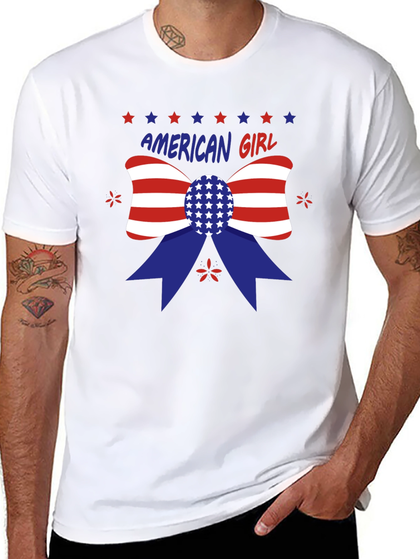 American Girl Patriotic Bow T-Shirt
