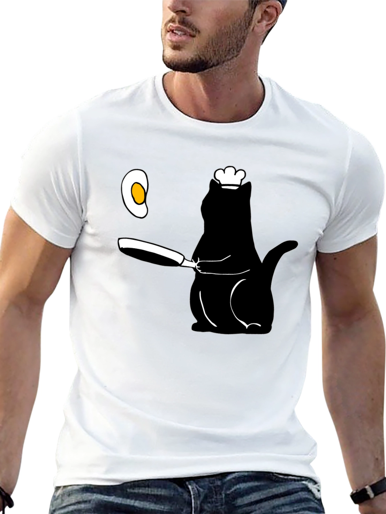 Chef Cat T-Shirt - Cooking Cat Design