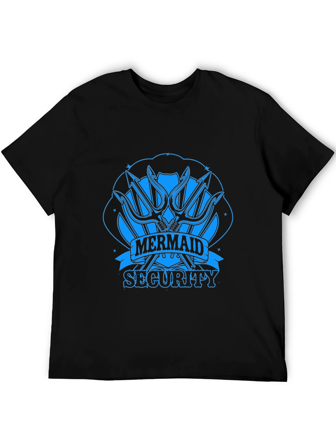 Mermaid Security Graphic T-Shirt - Black