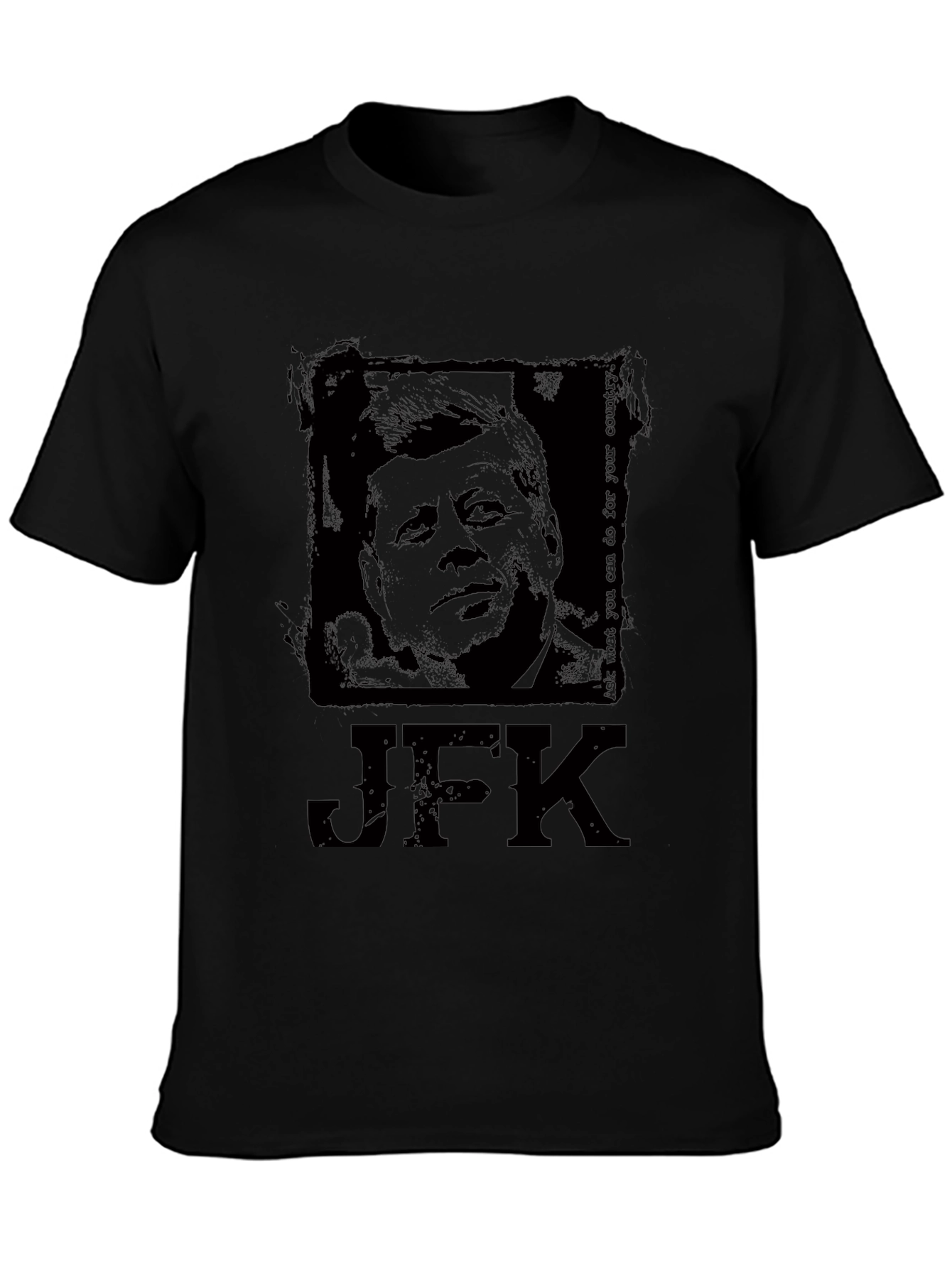 JFK Graphic Print Black T-Shirt