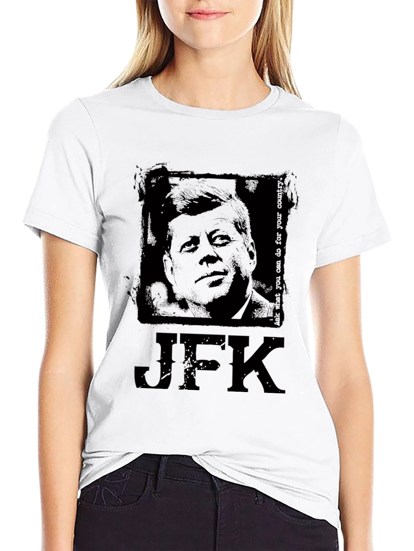JFK Graphic Print Black T-Shirt