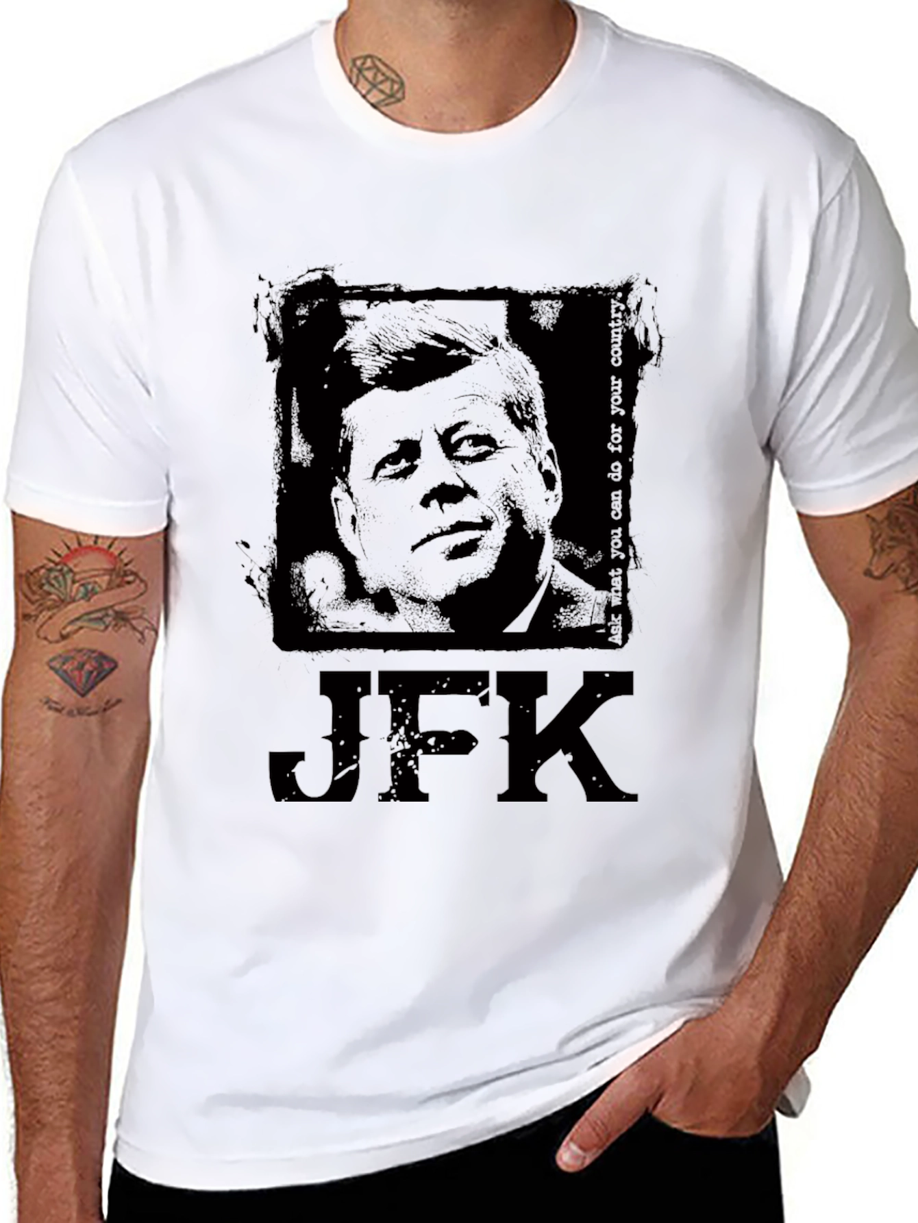JFK Graphic Print Black T-Shirt
