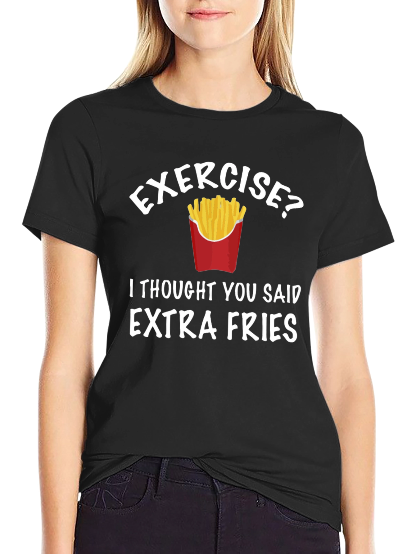 Funny Extra Fries Graphic T-Shirt
