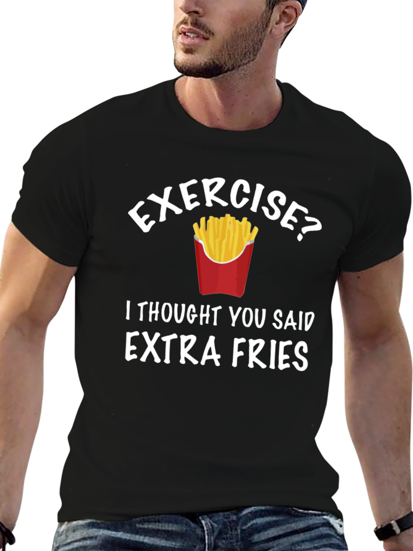 Funny Extra Fries Graphic T-Shirt
