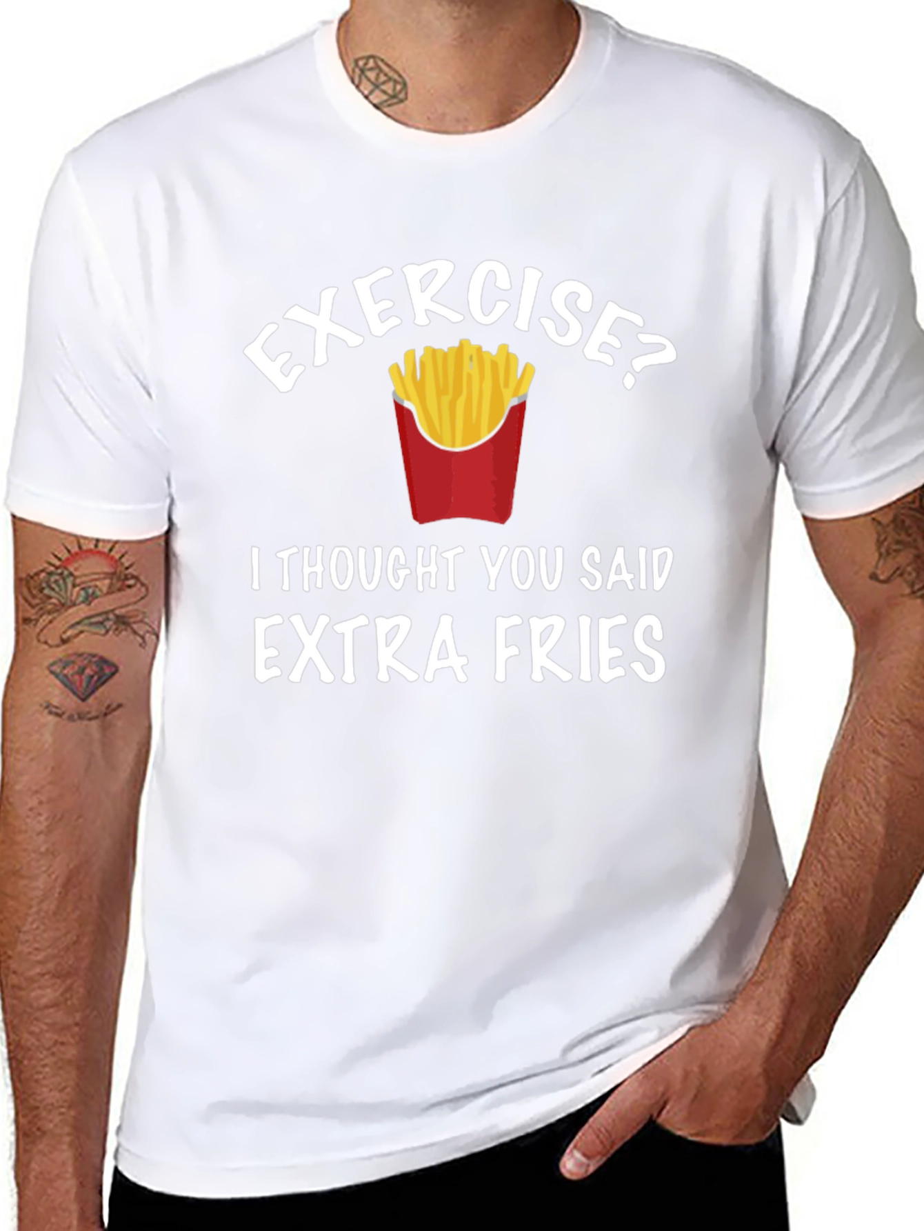 Funny Extra Fries Graphic T-Shirt