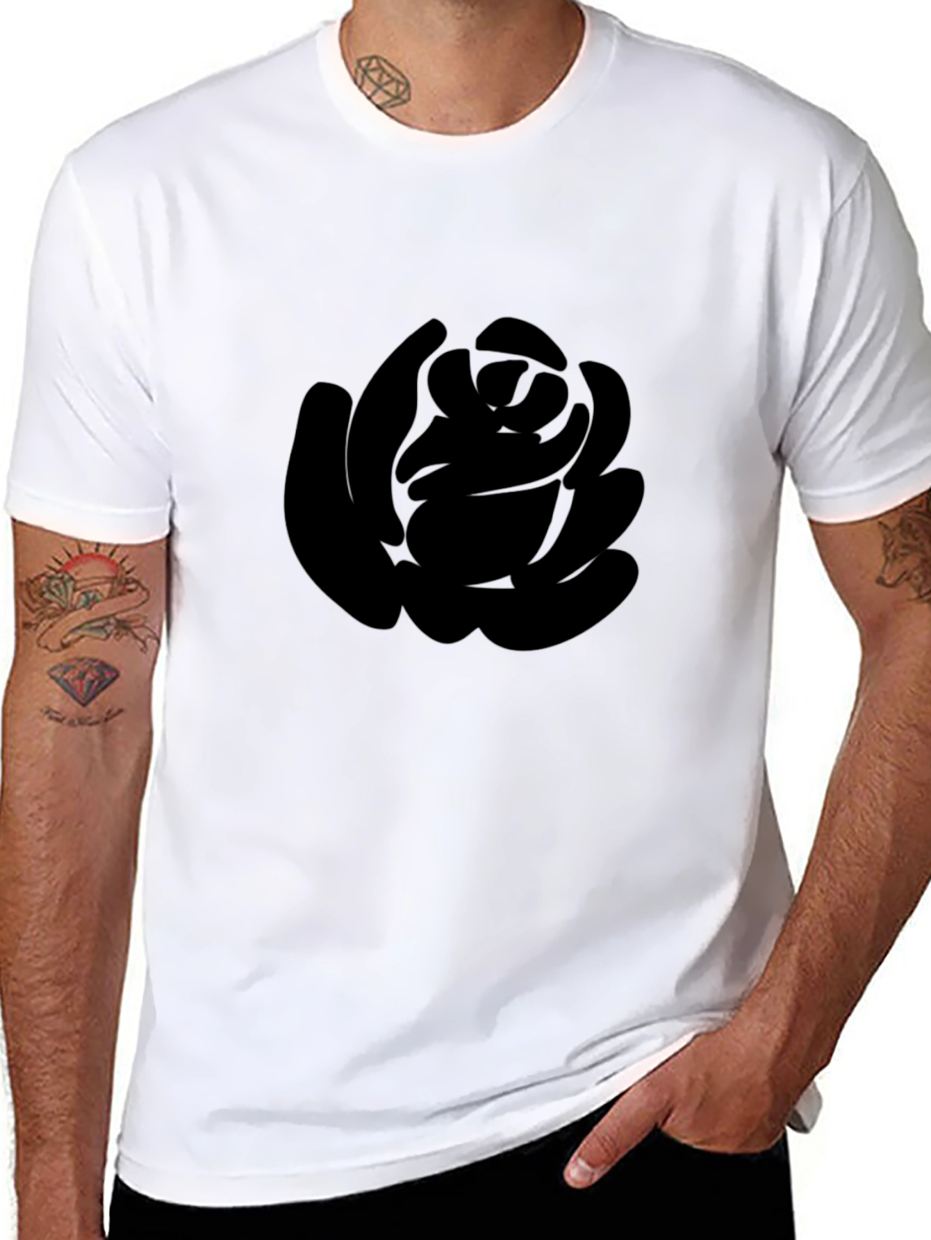 Black Rose Graphic T-Shirt - Stylish Mens Tee
