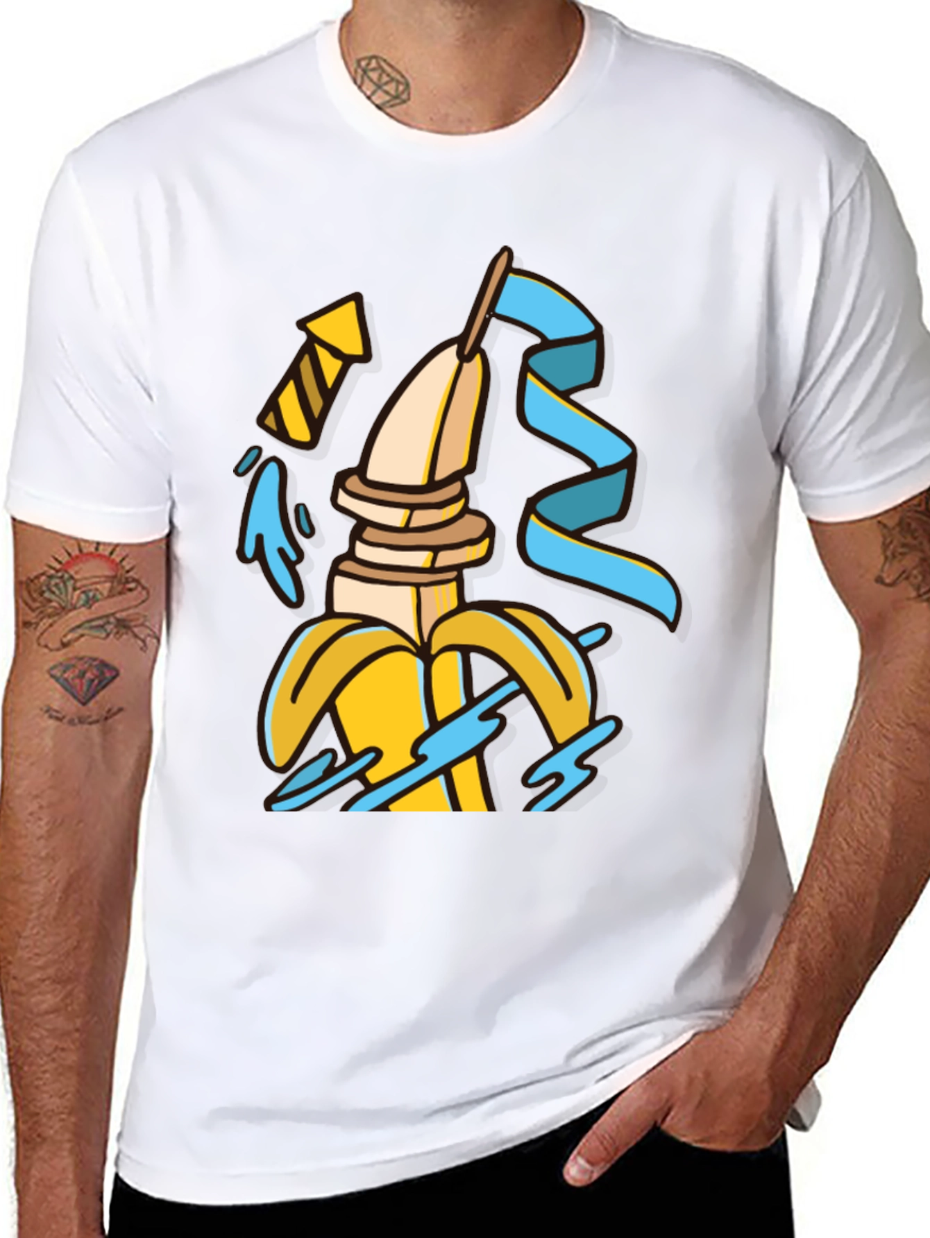 Banana Slices T-Shirt - Quirky Fruit Tee