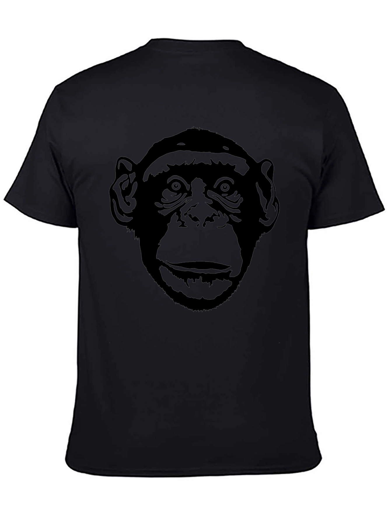 Chimpanzee Face Graphic T-Shirt - Mens Black Tee