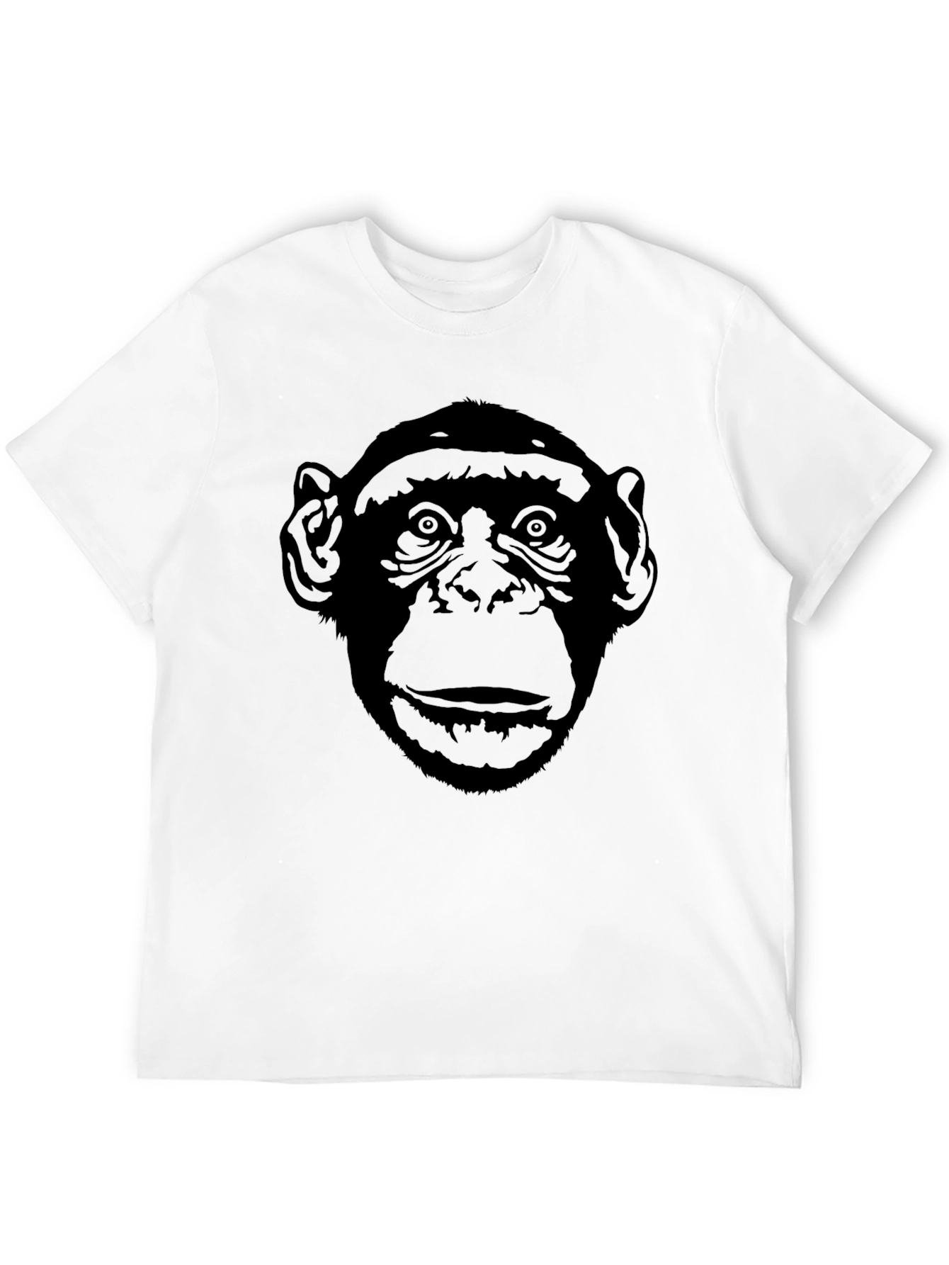 Chimpanzee Face Graphic T-Shirt - Mens Black Tee