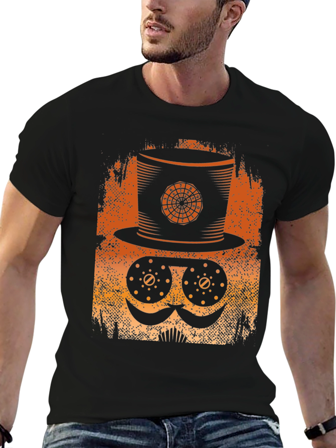 Steampunk Style Top Hat & Goggles Graphic Tee