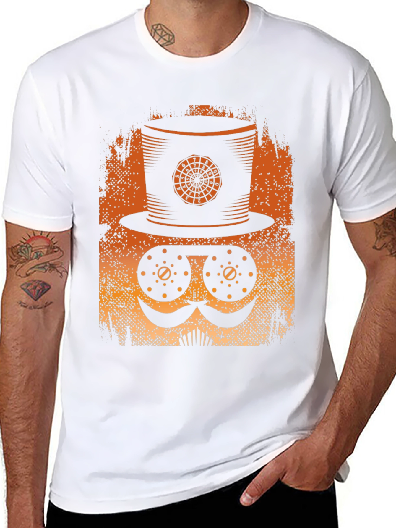 Steampunk Style Top Hat & Goggles Graphic Tee