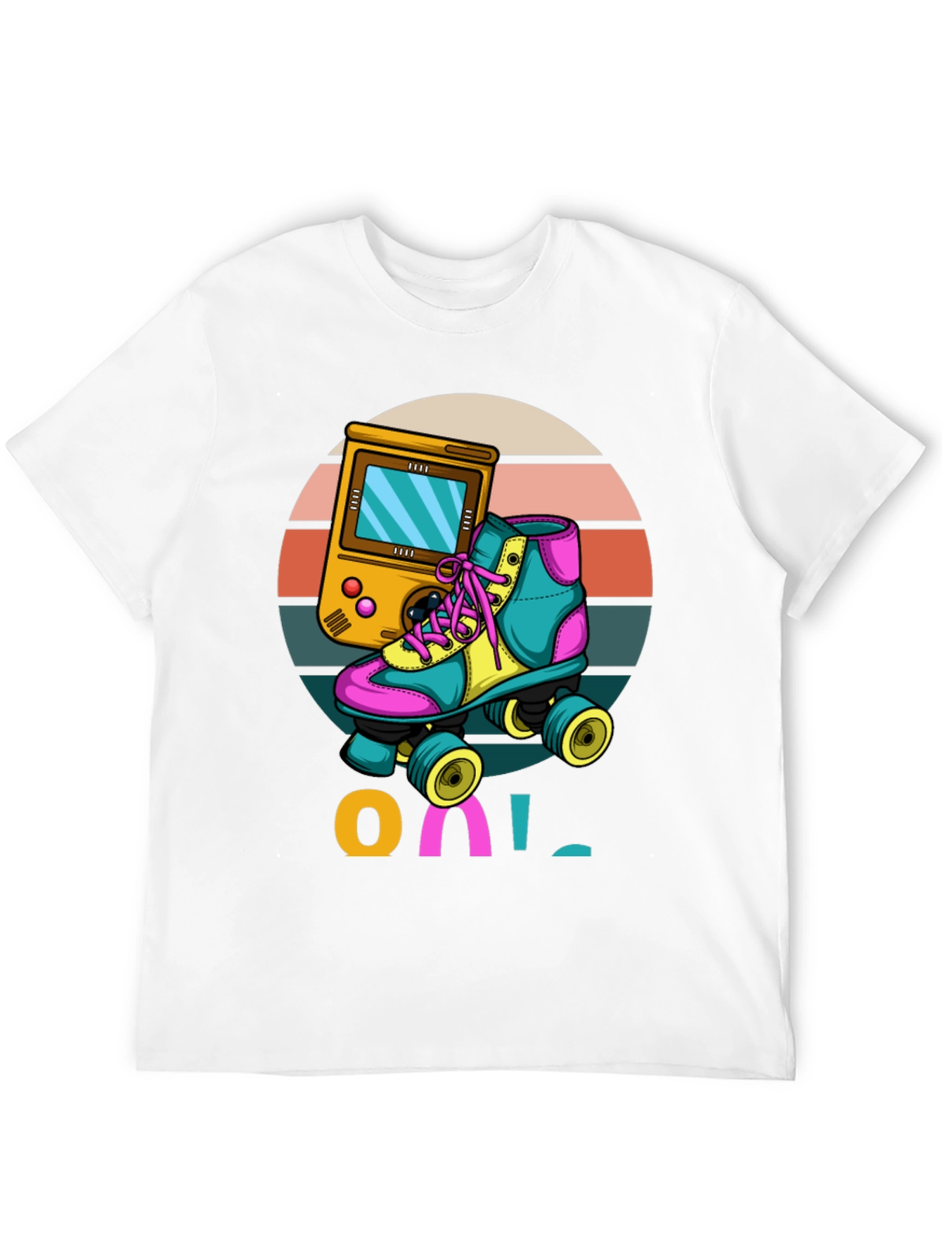 Retro Game & Roller Skate Graphic T-Shirt