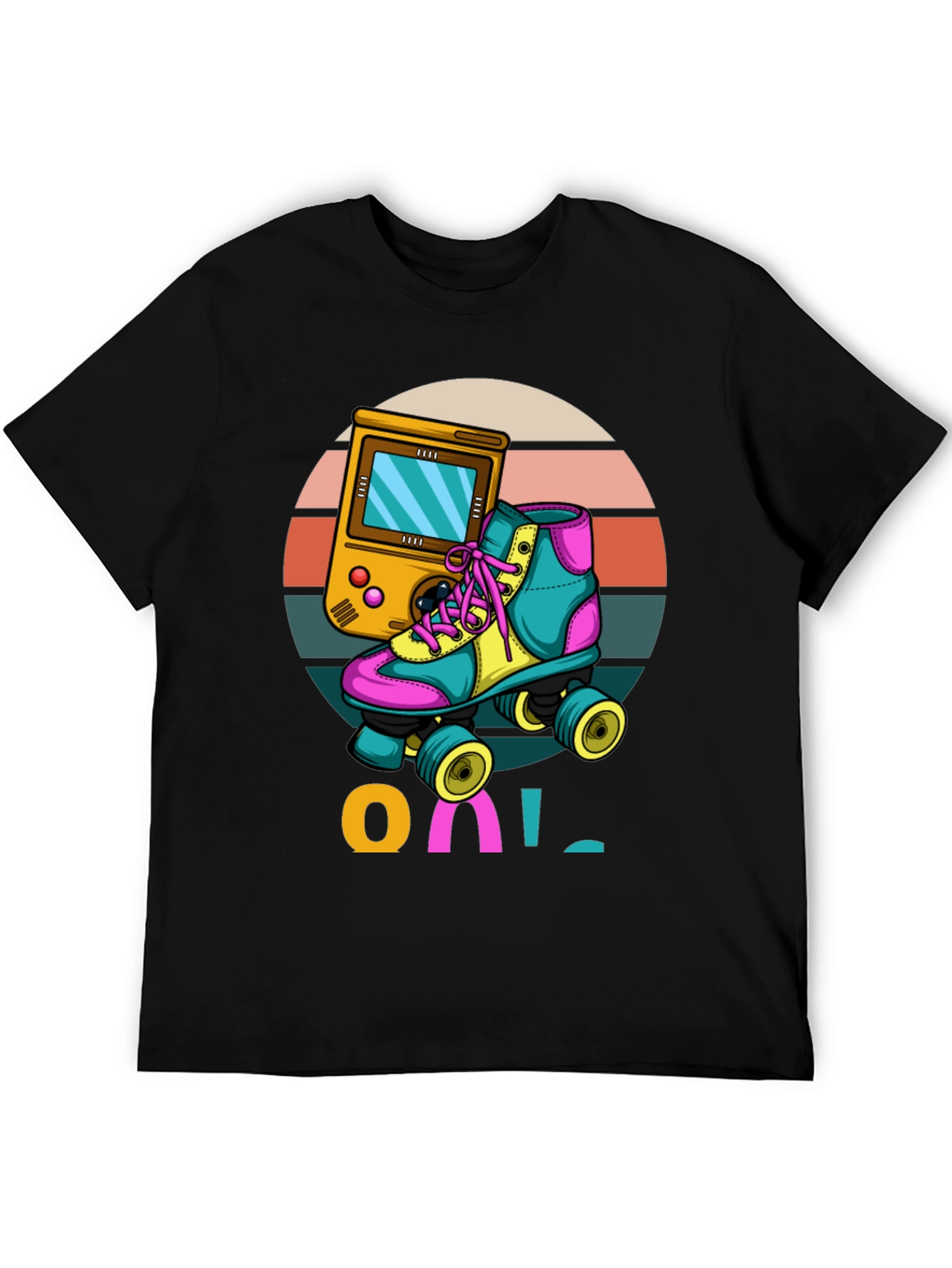 Retro Game & Roller Skate Graphic T-Shirt