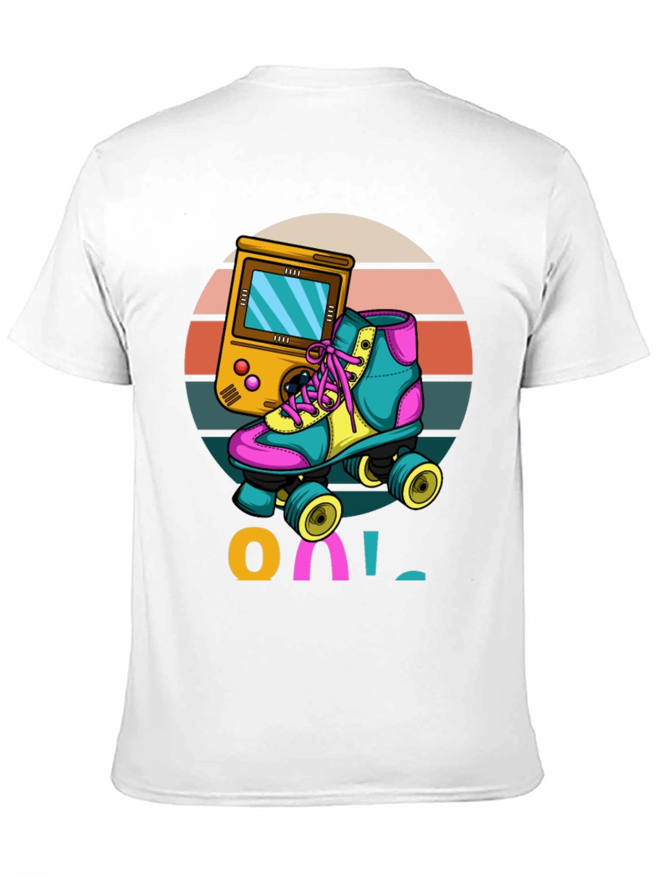 Retro Game & Roller Skate Graphic T-Shirt