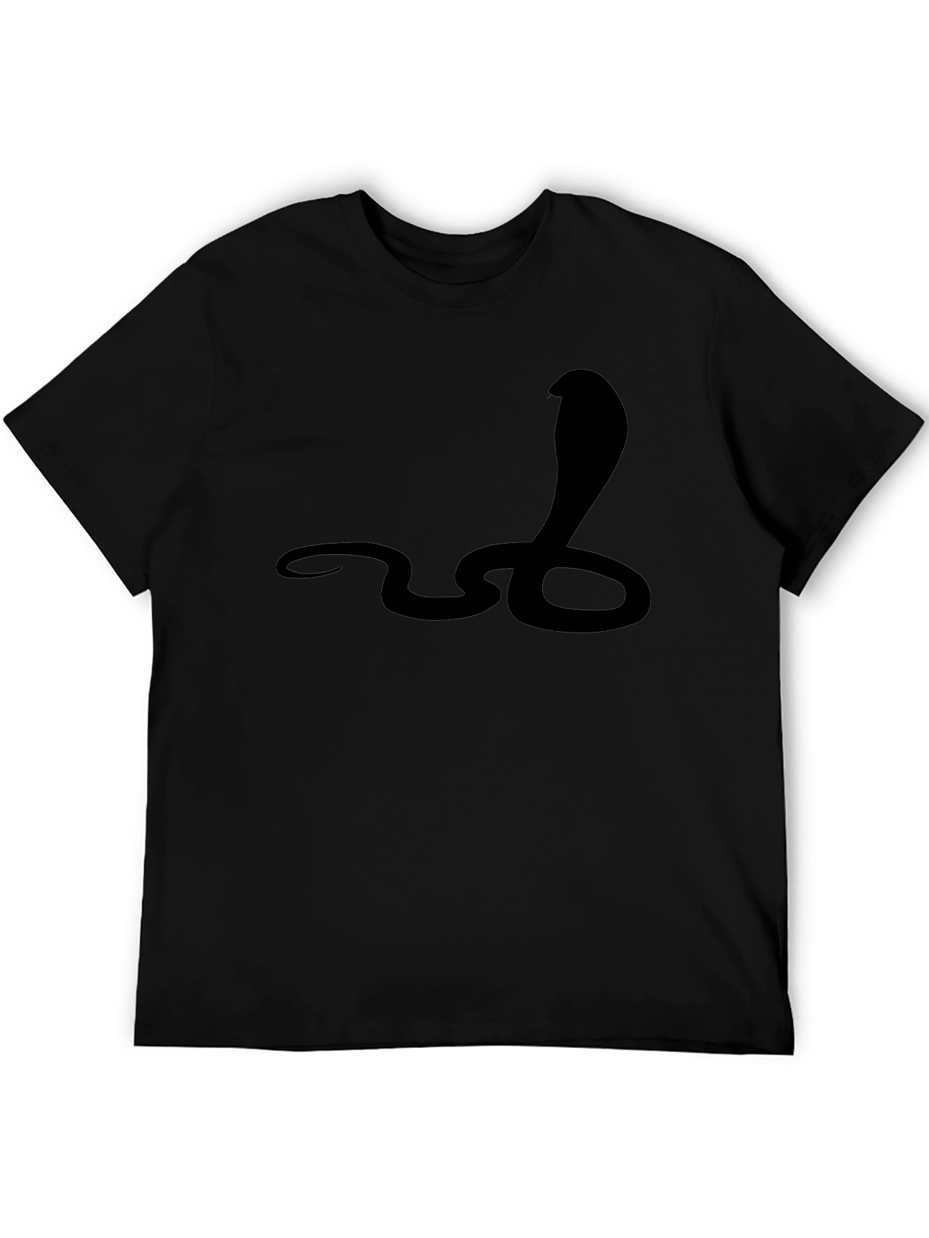 Black Cobra Graphic Tee - Mens Casual T-Shirt