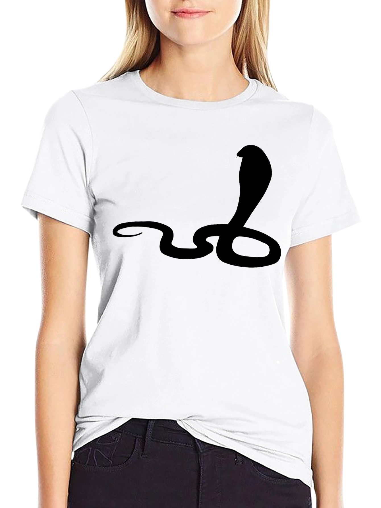 Black Cobra Graphic Tee - Mens Casual T-Shirt