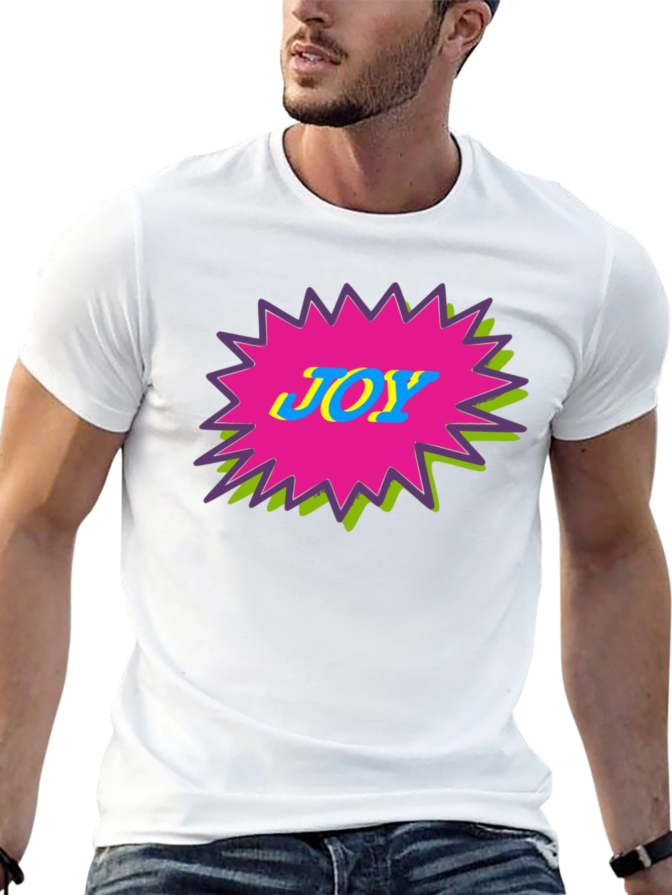 Joy Graphic Tee - Black Cotton Crewneck