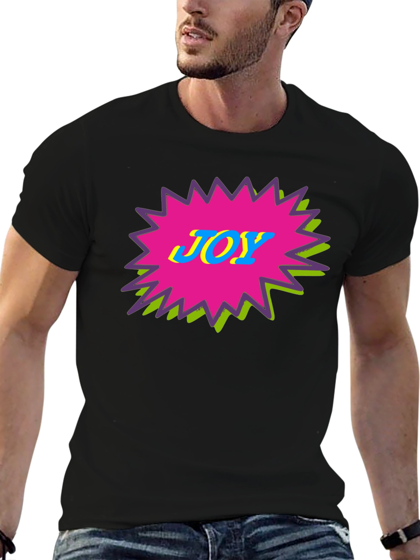 Joy Graphic Tee - Black Cotton Crewneck