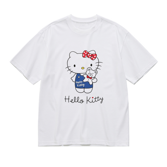 Teddy?Bear Hug Hello Kitty Adorable Plus?Size Ladies Graphic T?Shirt