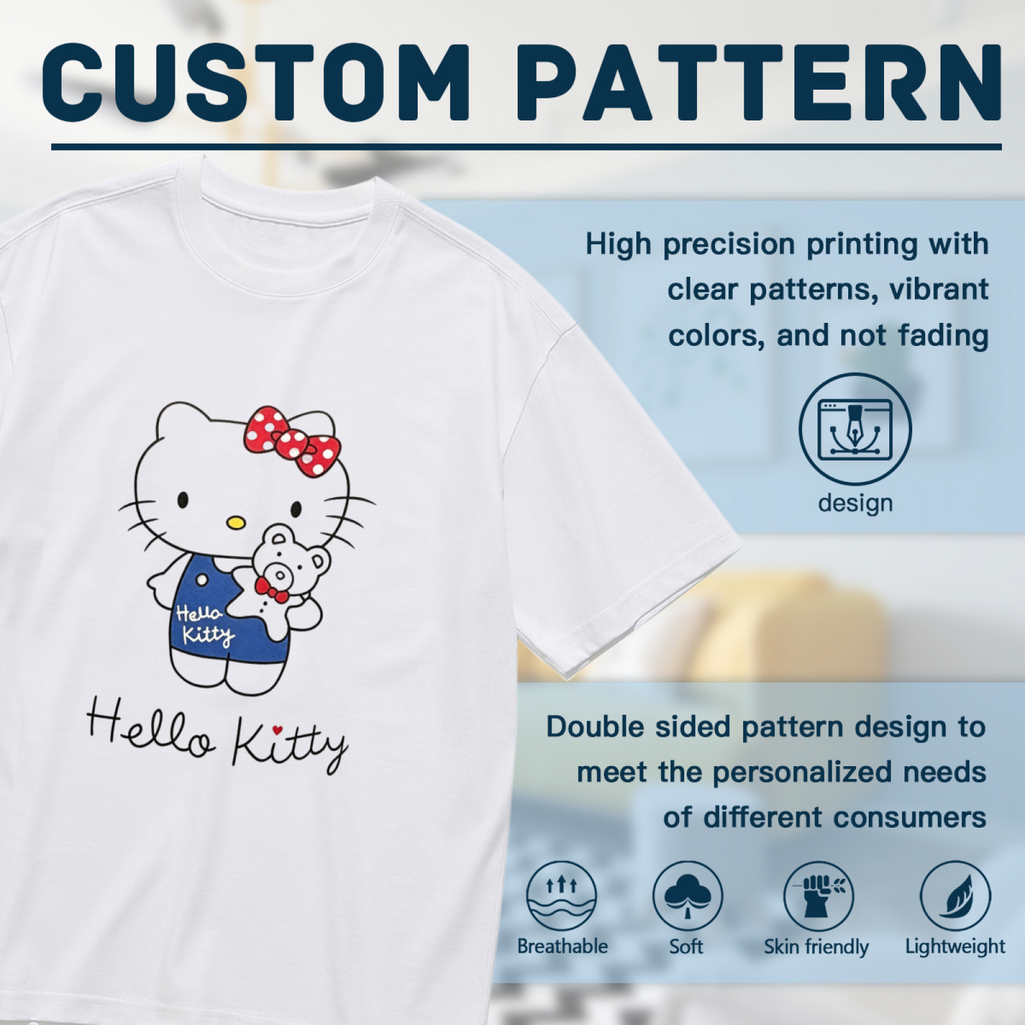 Teddy?Bear Hug Hello Kitty Adorable Plus?Size Ladies Graphic T?Shirt