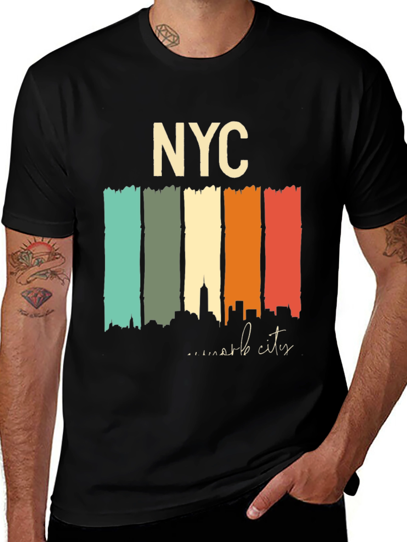 NYC Skyline Retro T-Shirt - Urban Style