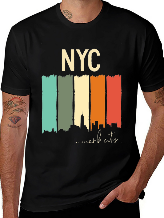 NYC Skyline Retro T-Shirt - Urban Style