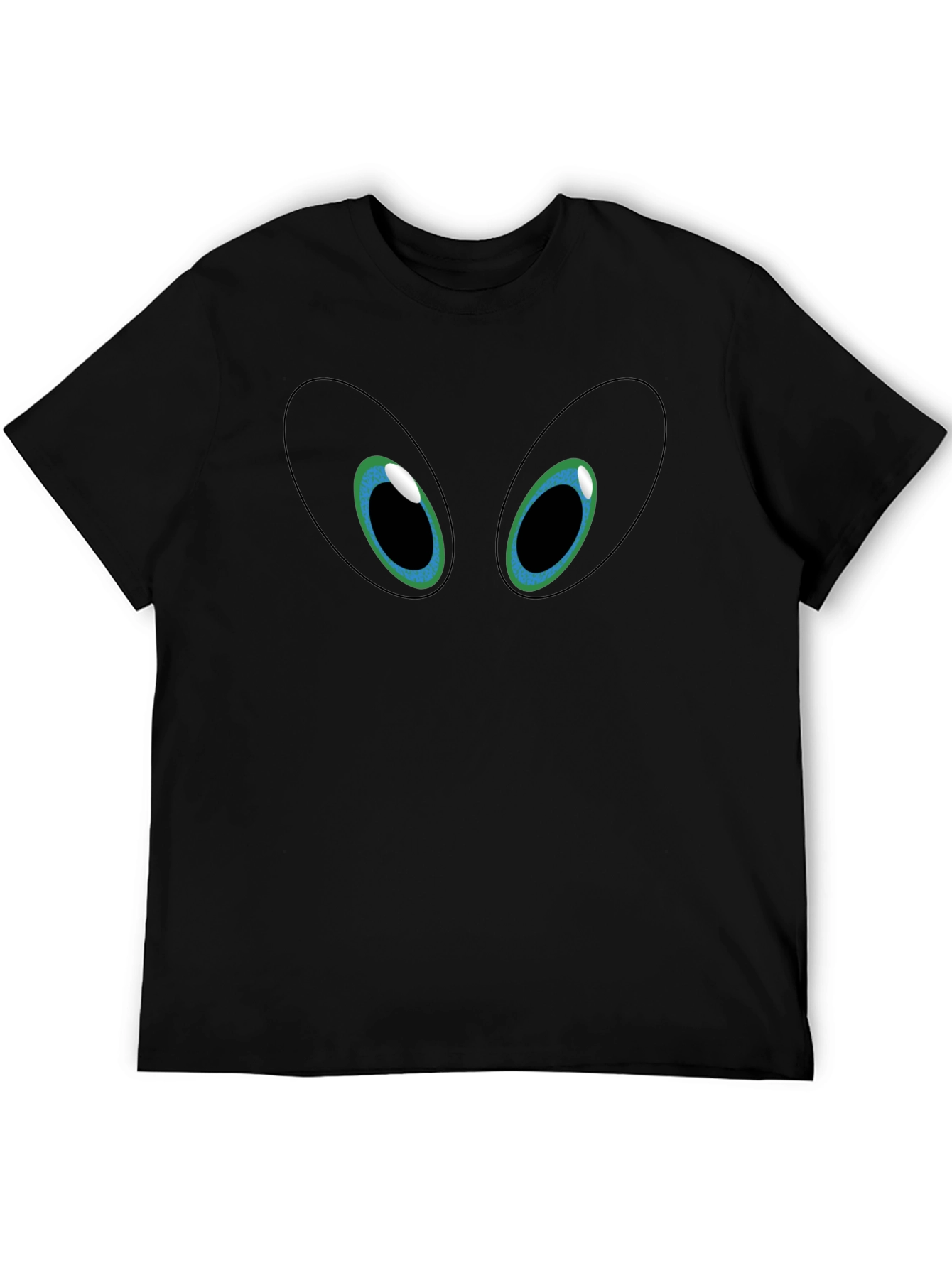 Mens Black Graphic Tee - Eyes Design
