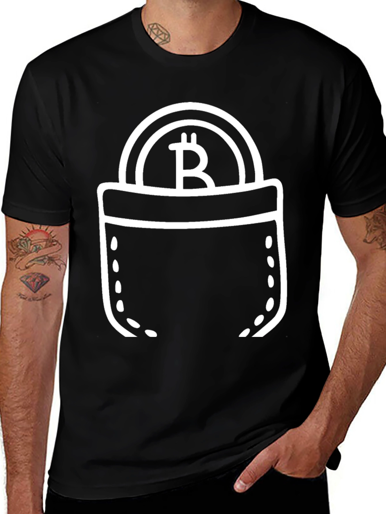 Bitcoin Pocket Graphic Tee - Crypto T-Shirt