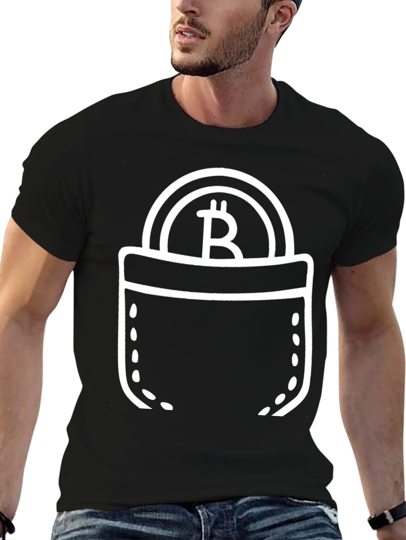 Bitcoin Pocket Graphic Tee - Crypto T-Shirt