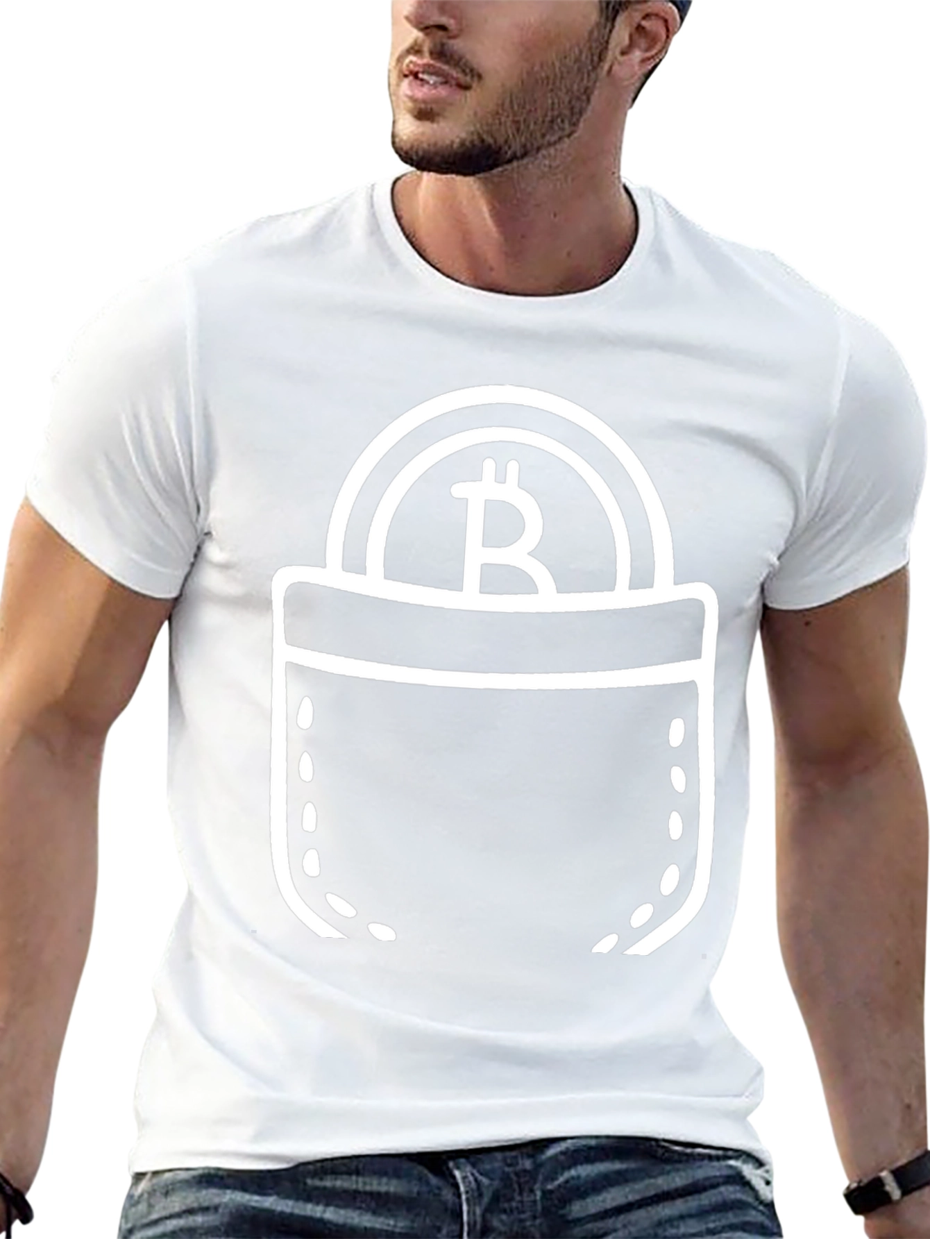Bitcoin Pocket Graphic Tee - Crypto T-Shirt