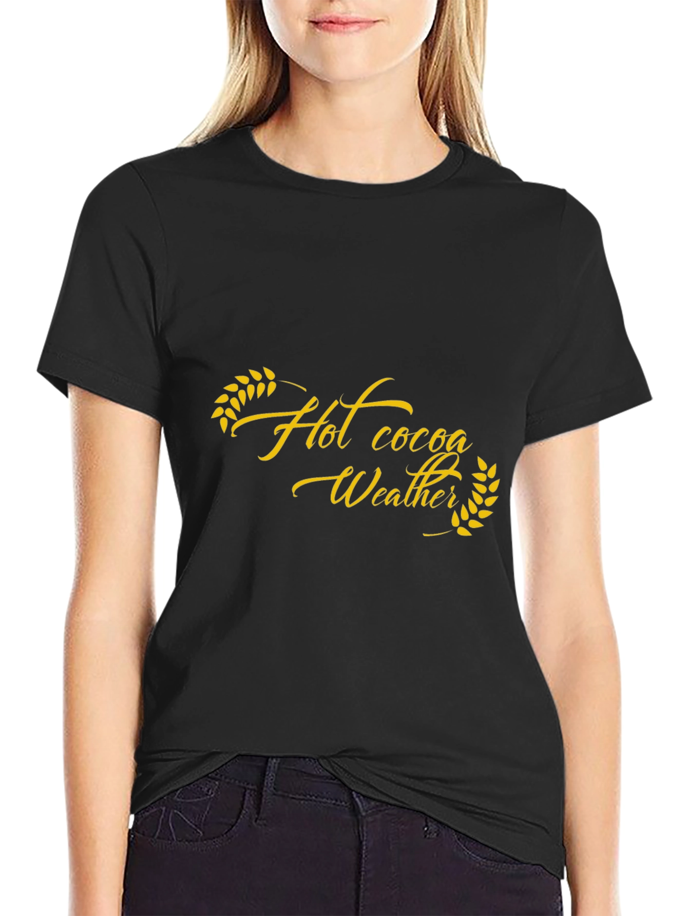 Hot Cocoa Weather Graphic Tee - Black