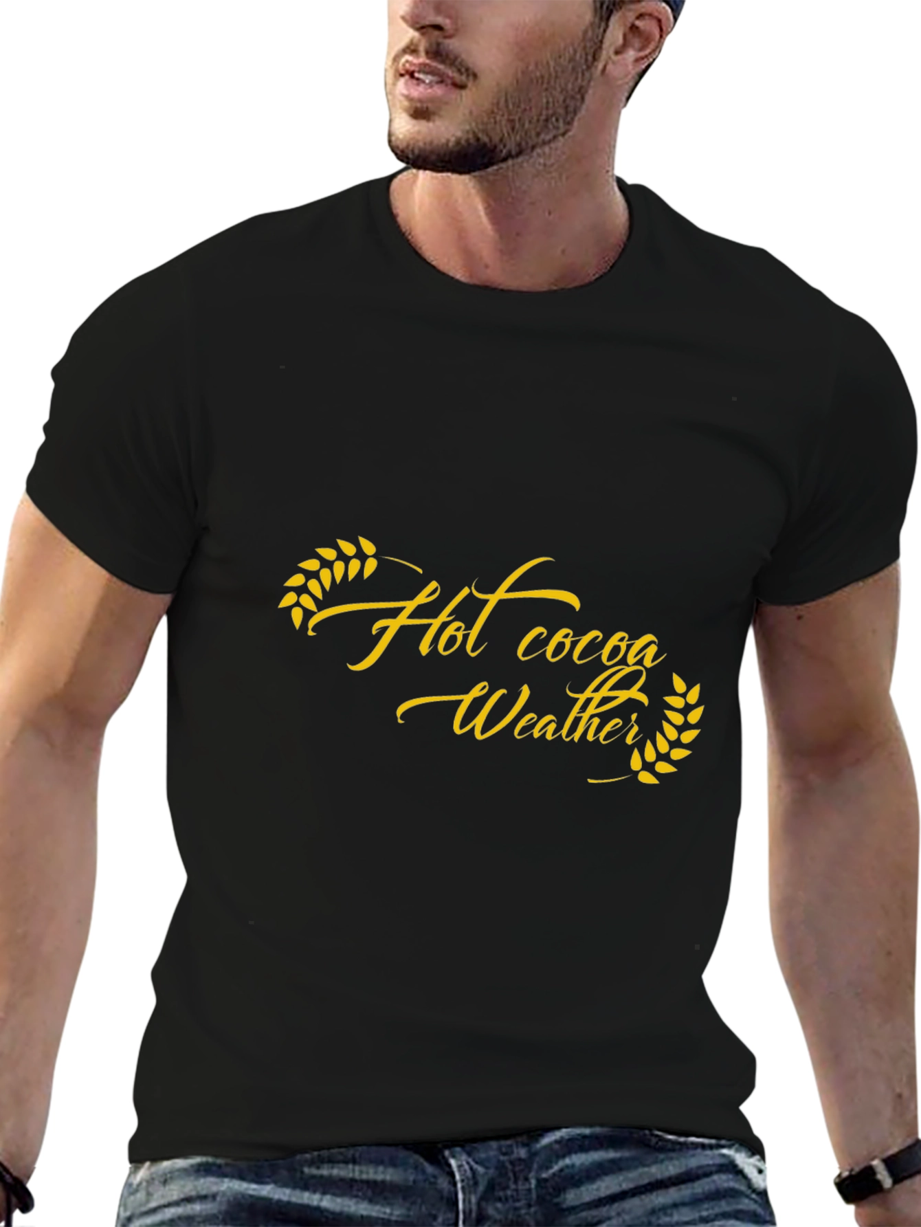 Hot Cocoa Weather Graphic Tee - Black