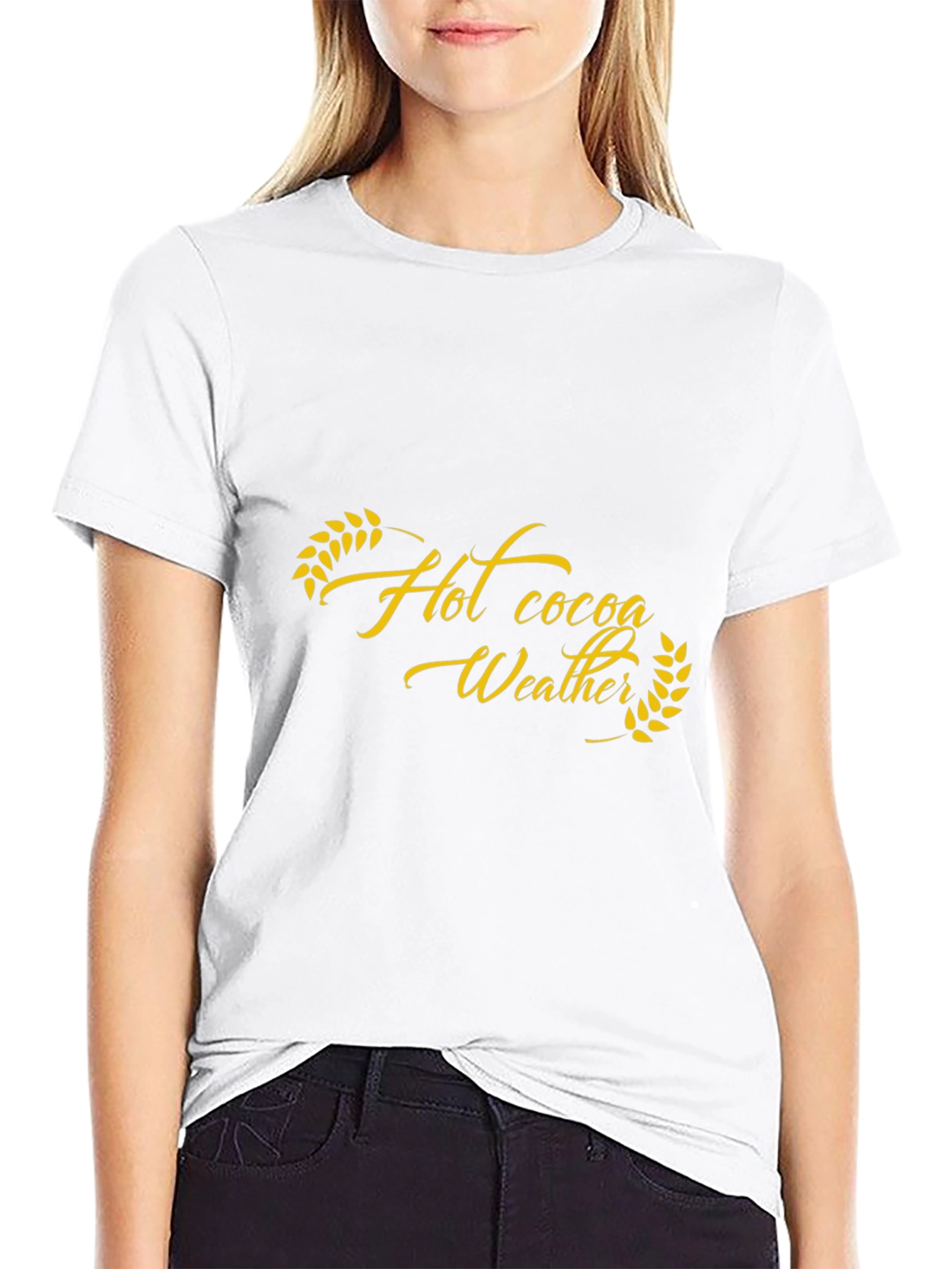 Hot Cocoa Weather Graphic Tee - Black