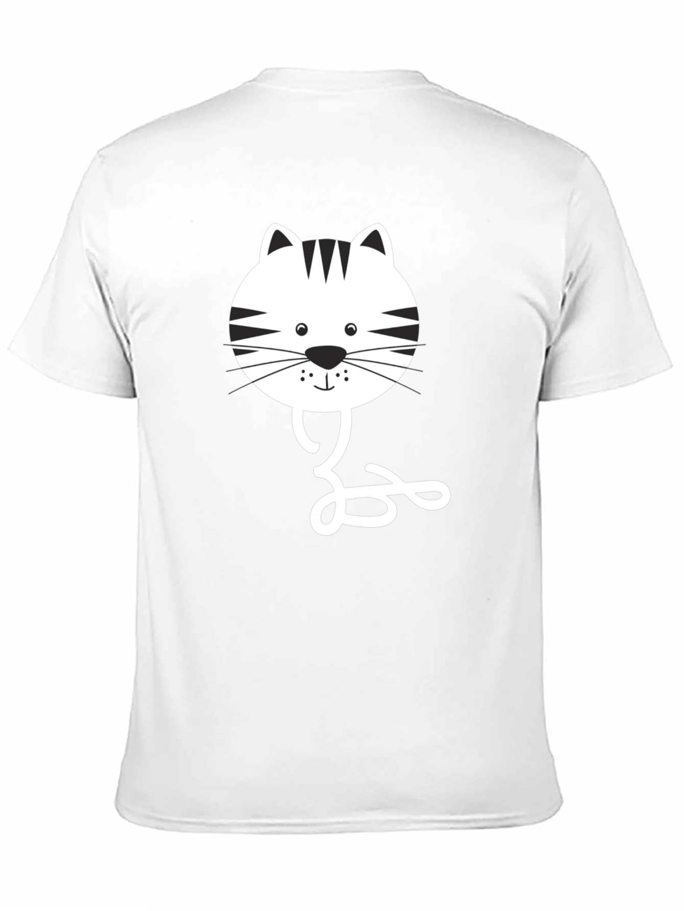 Black Cat Face Graphic Tee - Casual Style
