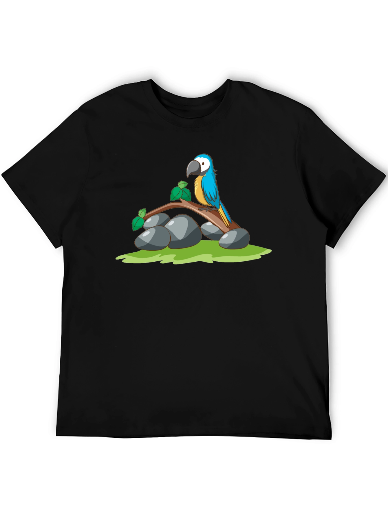 Parrot Graphic T-Shirt - Black Cotton Tee