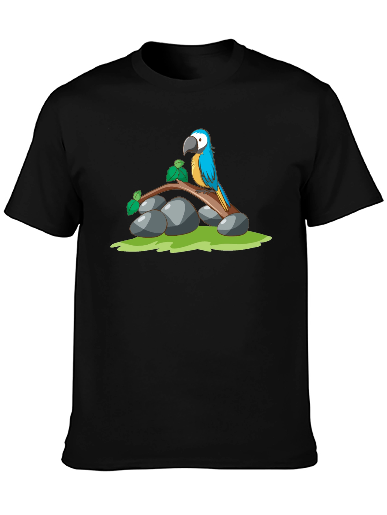 Parrot Graphic T-Shirt - Black Cotton Tee