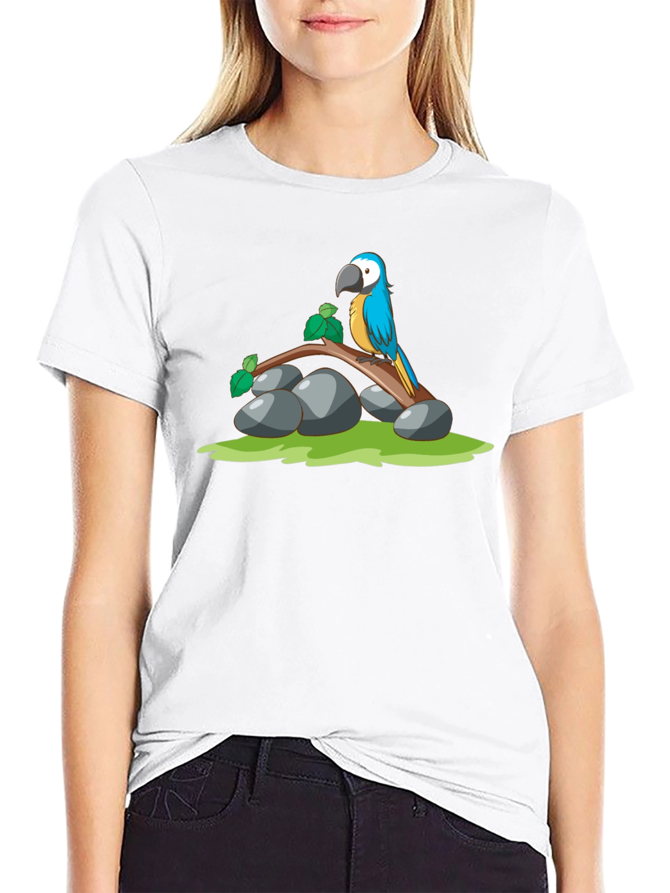 Parrot Graphic T-Shirt - Black Cotton Tee