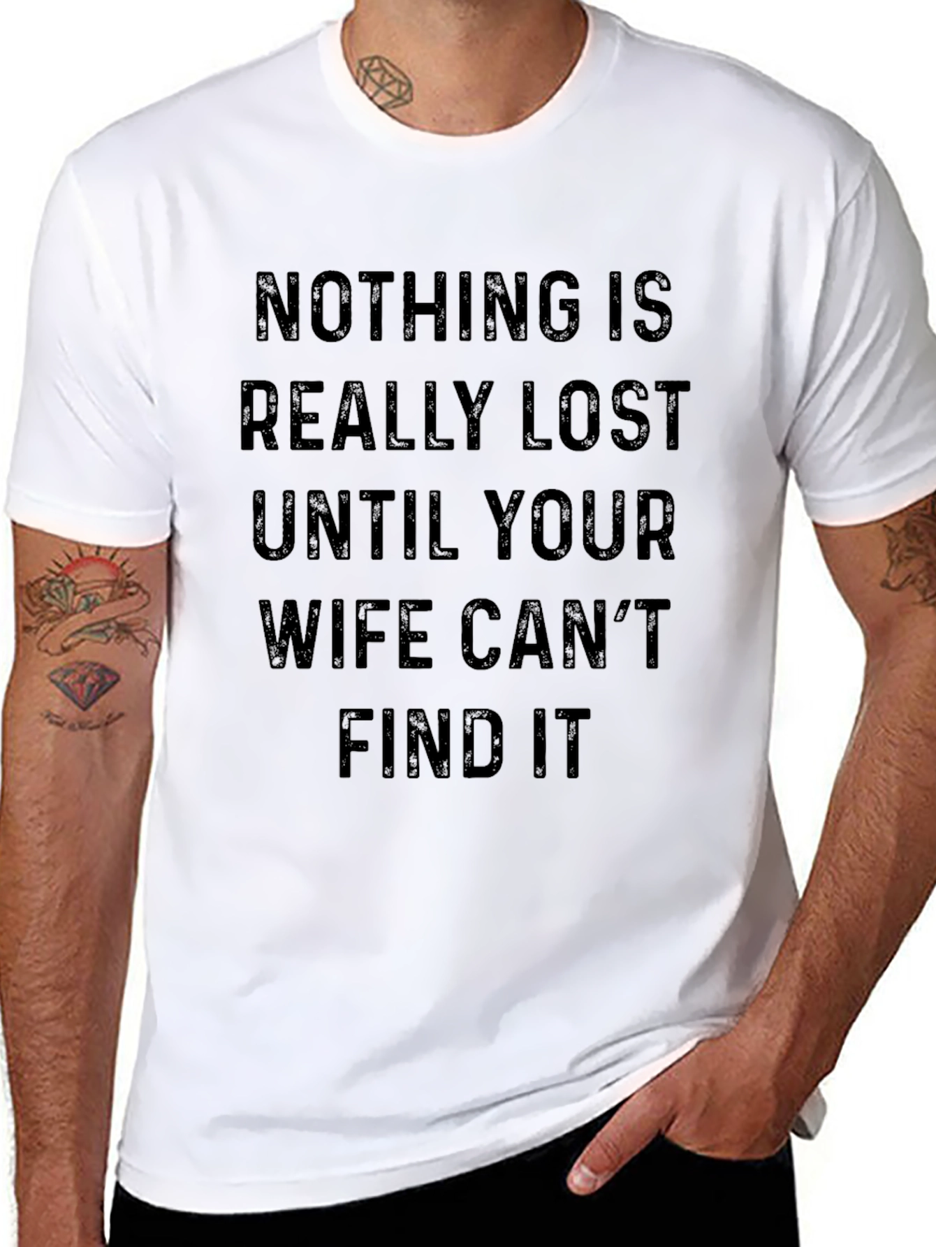 Funny Wife Lost Item Graphic T-Shirt