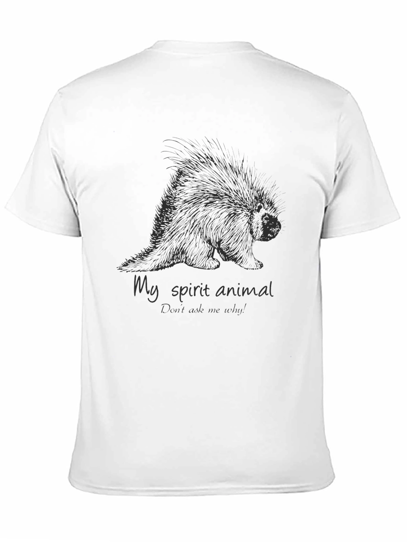 Porcupine Spirit Animal Graphic Tee - Black